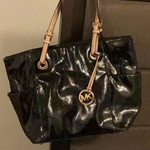 Michael by Michael Kors Black and Tan Tote Bag